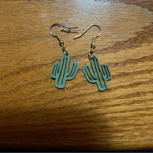Homemade cactus earrings
